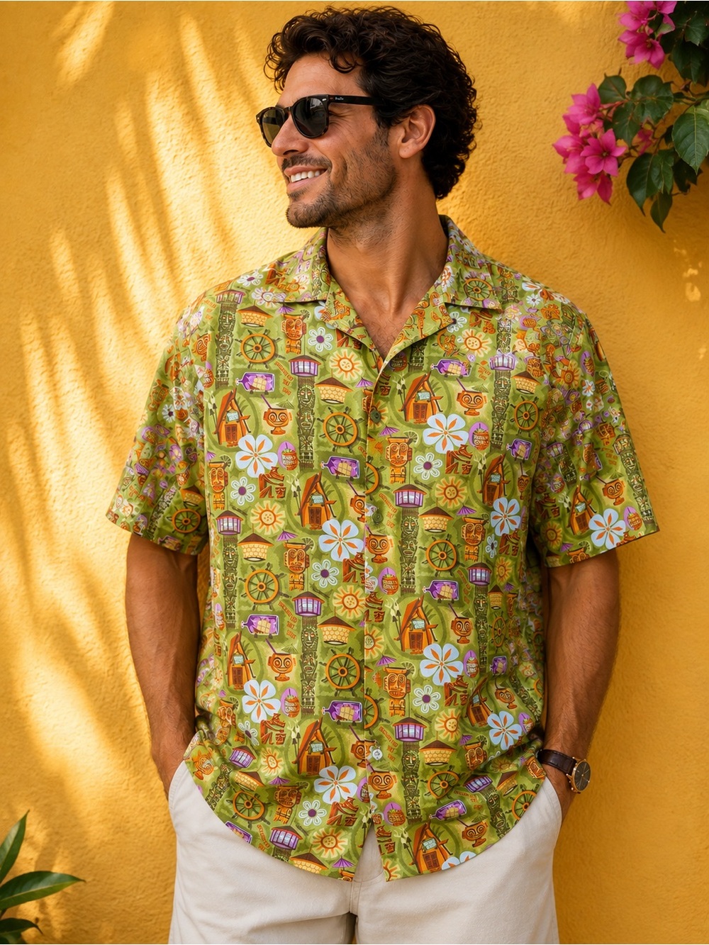 Disney Parks Trader Sam’s Enchanted Tiki Bar Hawaiian Shirt Men’s XL #158
